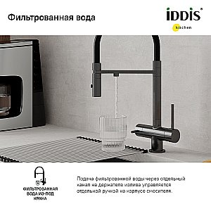 Смеситель для кухни Iddis Ace ACEGMFFi05 графит купить в интернет-магазине сантехники Sanbest
