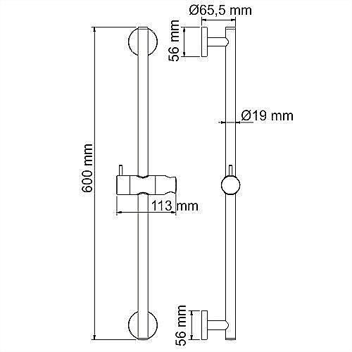 Душевая штанга WasserKRAFT A122 купить в интернет-магазине сантехники Sanbest