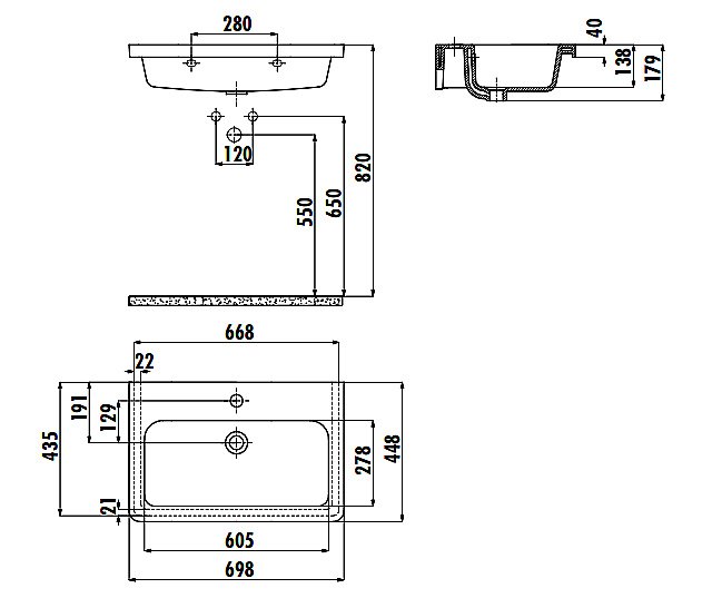 Раковина Creavit Ipek 69,8 IP070-0000 белая купить в интернет-магазине Sanbest