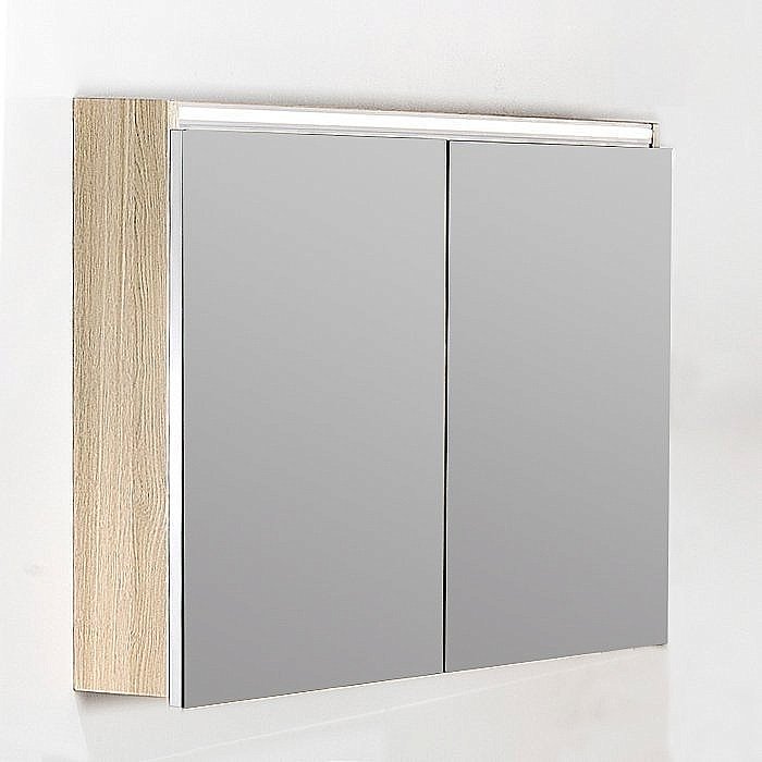 Зеркальный шкаф Armadi Art Vallessi дуб светлый фактурный 80 купить в интернет-магазине сантехники Sanbest