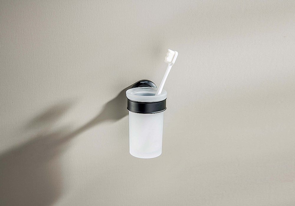 Стакан Aquatek Классик AQ4527MB стекло матовое/черный матовый купить в интернет-магазине сантехники Sanbest