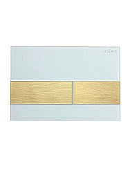 Кнопка для инсталляции Cezares LUX-GB-1-BORO белая глянцевая, брашированное золото купить в интернет-магазине сантехники Sanbest