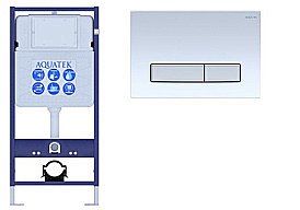 Инсталляция для унитаза Aquatek Standart INS-0000012 с кнопкой KDI-0000030 белая/никель купить в интернет-магазине сантехники Sanbest