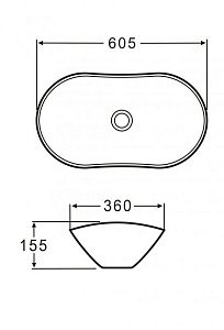 Раковина накладная BelBagno BB1404 60.5 белая купить в интернет-магазине Sanbest