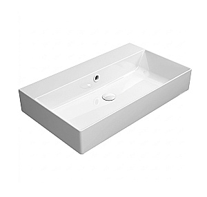 Раковина GSI KUBE X 80 9422PCS011 с донным клапаном PCS11, белая глянцевая купить в интернет-магазине Sanbest