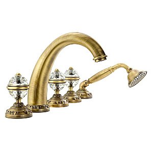 Смеситель для борт ванны Migliore Cristalia Crystal ML.CRS-3780 бронза купить в интернет-магазине сантехники Sanbest