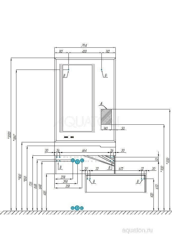 Зеркало Акватон Сакура 80 белый в ванную от интернет-магазине сантехники Sanbest