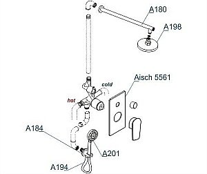 Душевая система WasserKRAFT Aisch 5500 A55201 купить в интернет-магазине сантехники Sanbest