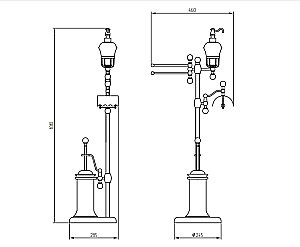 Стойка для ванной Migliore Provance ML.PRO-60.544.CR белая керамика с декором/хром купить в интернет-магазине сантехники Sanbest