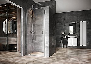 Душевая дверь Ravak Nexty NDOP1-80 стекло прозрачное/профиль сатин купить в интернет-магазине Sanbest