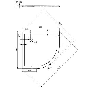 Душевой поддон Акватон Калифорния М 90х90 1A737836CA010 белый купить в интернет-магазине Sanbest