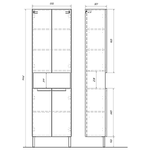 Пенал Aqwella Ванкувер 55 напольный, белый для ванной в интернет-магазине сантехники Sanbest