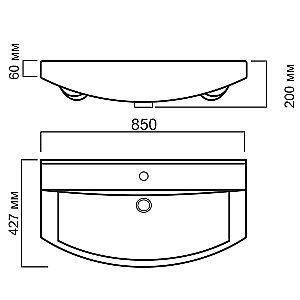 Раковина Sanita luxe Best 85 BST85SLWB01 белая купить в интернет-магазине Sanbest
