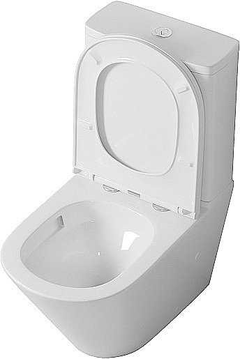 Унитаз-компакт Grossman Tornado GR-4449SQ безободковый, с бачком, с крышкой микролифт, слив-торнадо, белый глянцевый купить в интернет-магазине Sanbest