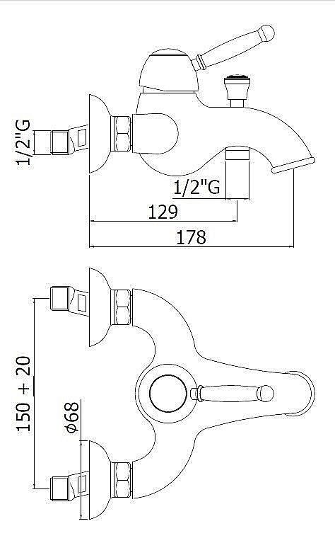 Смеситель для ванны Paffoni Giorgia GI022GF купить в интернет-магазине сантехники Sanbest