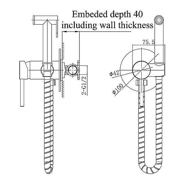Гигиенический душ Caprigo Don 53-133-BRG золото матовое купить в интернет-магазине сантехники Sanbest