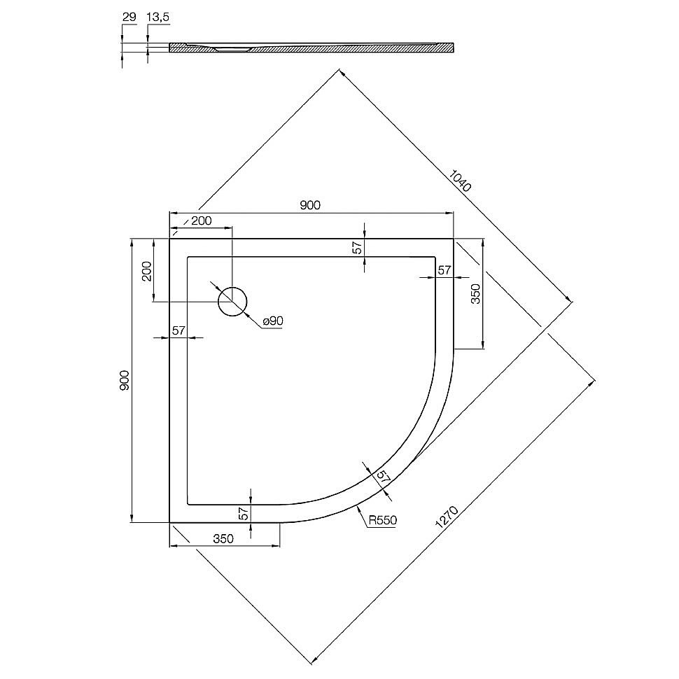 Душевой поддон Акватон Калифорния М 90х90 1A737836CA010 белый купить в интернет-магазине Sanbest