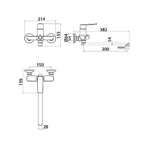 Смеситель для ванны IDDIS Sign SIGSBL2i10WA купить в интернет-магазине сантехники Sanbest