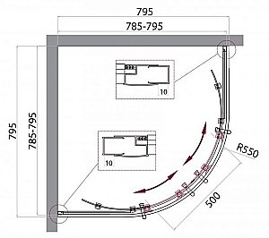 Душевой уголок BelBagno UNO 195-R-2-80 стекло прозрачное купить в интернет-магазине Sanbest
