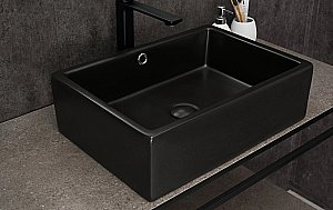 Раковина накладная Gid Geometrico 50 N9129bg 53381 черная графит купить в интернет-магазине Sanbest