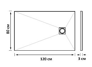 Душевой поддон Taliente PTA-ST-120Wstone 120х80 белый матовый купить в интернет-магазине Sanbest