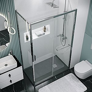 Душевой уголок Grossman Style 120.K33.05.1390.10.00 130x90 стекло прозрачное/профиль хром купить в интернет-магазине Sanbest