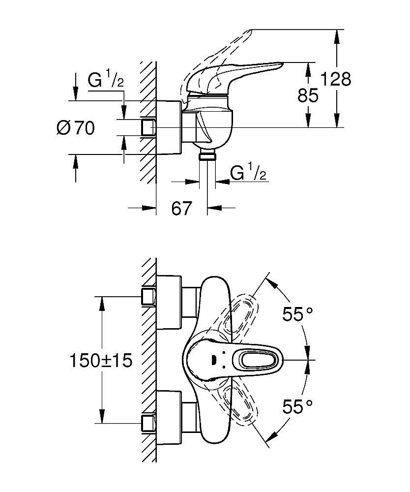 Смеситель для душа Grohe Eurostyle New 33590LS3 белый купить в интернет-магазине сантехники Sanbest