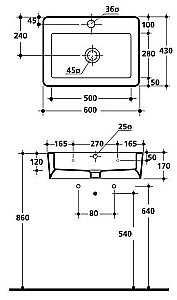 Раковина Kerasan Ego 60 324201*1 белая купить в интернет-магазине Sanbest