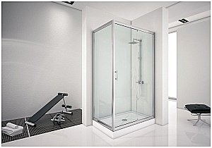 Душевой уголок Aquanet Alfa NAA1131 160х90 стекло прозрачное/профиль хром купить в интернет-магазине Sanbest