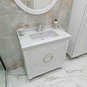 Тумба с раковиной Caprigo Valletta 80 два ящика, бланж для ванной в интернет-магазине Sanbest