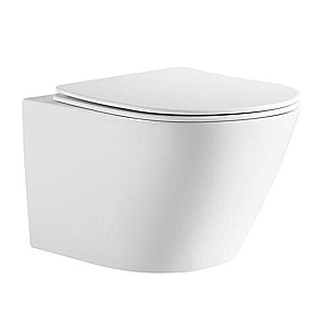 Унитаз подвесной RGW SW-51 80420251-01 белый, безободковый, с крышкой микролифт, слив-торнадо купить в интернет-магазине Sanbest