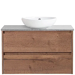 Тумба с раковиной и столешницей BelBagno KRAFT 80 KRAFT80RT-KEPMGL-1077-SET дуб табак для ванной в интернет-магазине Sanbest