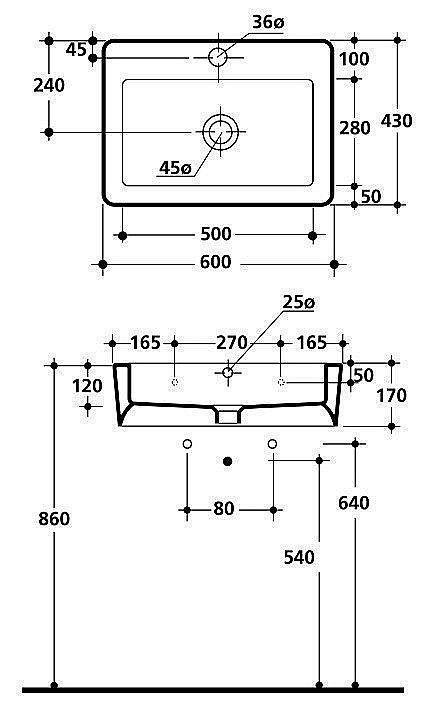 Раковина Kerasan Ego 60 324201*1 белая купить в интернет-магазине Sanbest