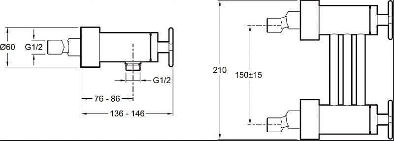 Смеситель для душа термостатический Jacob Delafon NOUVELLE VAGUE E78344-BLV купить в интернет-магазине сантехники Sanbest