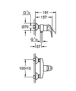 Смеситель для душа Grohe BauFlow 23755000 купить в интернет-магазине сантехники Sanbest