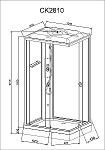 Душевая кабина AvaCan CK Серия CK2810LED 100х80 с гидромассажем, с подсветкой купить в интернет-магазине Sanbest