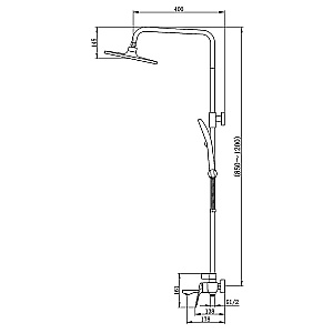 Душевая система Azario Lursy AZ-K2349B черная матовая купить в интернет-магазине сантехники Sanbest