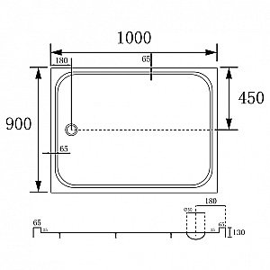 Душевой поддон Abber AD3C109 100х90 белый купить в интернет-магазине Sanbest