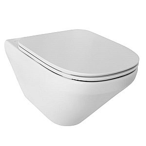 Унитаз подвесной Jacob Delafon Modern Life E21775RU-00 безободковый, с инсталляцией, с крышкой микролифт, белый/кнопка глянцевая белая купить в интернет-магазине Sanbest