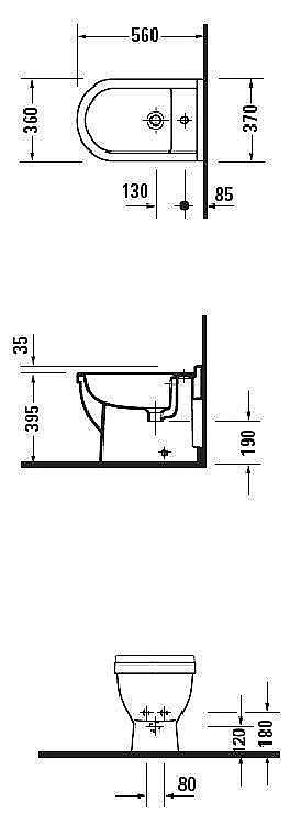 Биде напольное Duravit Starck 3 купить в интернет-магазине Sanbest