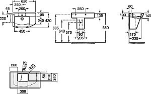 Раковина Roca Hall 65 327620000 белая купить в интернет-магазине Sanbest