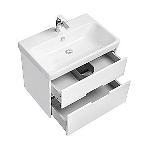 Тумба с раковиной Акватон Оливия 70 белая матовая для ванной в интернет-магазине Sanbest