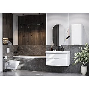 Тумба с раковиной Акватон Оливия 80 белая матовая для ванной в интернет-магазине Sanbest