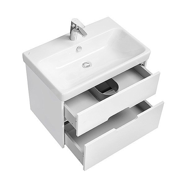 Тумба с раковиной Акватон Оливия 70 белая матовая для ванной в интернет-магазине Sanbest