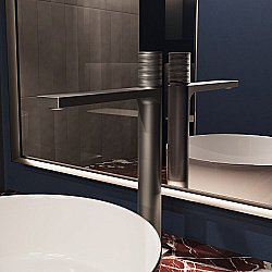 Смеситель для раковины Vincea Domus VBF-5DM02GM, вороненая сталь купить в интернет-магазине сантехники Sanbest