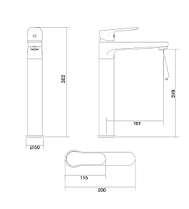 Смеситель для раковины Wonzon & Woghand Lumia WW-815526-CR хром купить в интернет-магазине сантехники Sanbest