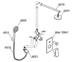 Душевая система WasserKRAFT Aller 1060 A14131 купить в интернет-магазине сантехники Sanbest