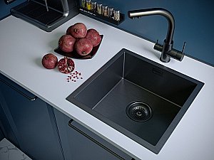 Мойка кухонная Paulmark Aller PM904444-GM Черная купить в интернет-магазине сантехники Sanbest