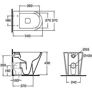 Унитаз приставной Azzurra Forma FMVCTPE00000BI белый, безободковый купить в интернет-магазине Sanbest