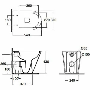 Унитаз приставной Azzurra Forma FMVCTPE00000BI белый, безободковый купить в интернет-магазине Sanbest